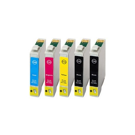 Sada 5ks Epson T1295 (2x T1291, T1292, T1293, T1294) Epson Stylus - kompatibilní inkoustové náplně (cartridge) - Epson