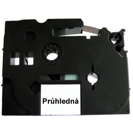 Páska (štítky) Brother TZ-121 (TZE121 P-touch), 9mm, délka 8m, černá / transparentní, laminovaná - kompatibilní