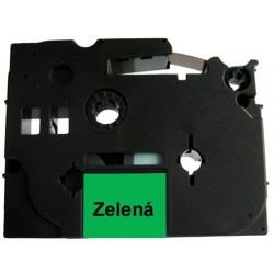 Páska (štítky) Brother TZ-721 (TZE721 P-touch), 9mm, délka 8m, černá / zelená, laminovaná - kompatibilní