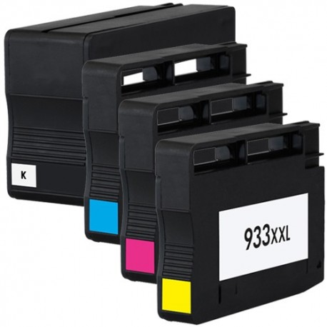 Sada 4ks HP 932XL / 933XL (932 XL, 932 XL) s čipem HP Officejet 6100, 6600, 6700 - kompatibilní inkoustové náplně (cartridge)