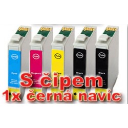 Sada 5ks Epson T1295 (2x T1291, T1292, T1293, T1294) Epson Stylus - kompatibilní inkoustové náplně (cartridge) - Epson