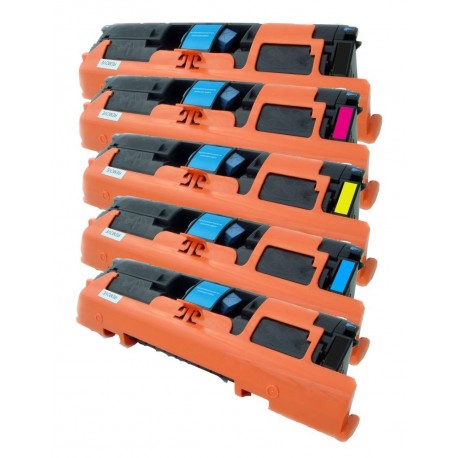 5x Toner HP C9700A, C9701A, C9702A, C9703A (121A) - Color LaserJet 1500, 1500L, 2500L, 1500N, 2500N  - C/M/Y/2xK kompatibilní