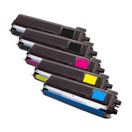 5x Toner Brother TN-230 (TN-230BK, TN-230C, TN-230M, TN-230Y) - C/M/Y/2xK kompatibilní - HL-3040, MFC-9120, DCP-9010