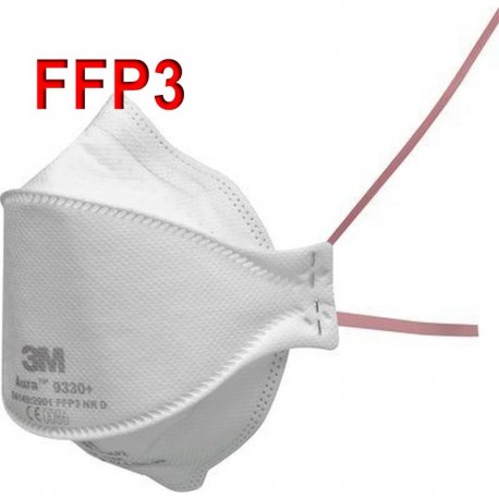 Respirátor 3M Aura 9330+ FFP3 NR D - proti prachům, bakteriím a virům (COVID-19, koronavirus, coronavirus, SARS-CoV-2, chřipka)